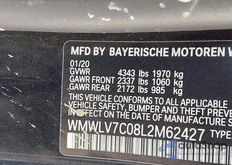 2020 Mini Clubman Cooper S from USA, damaged, VIN WMWLV7C08L2M62427
